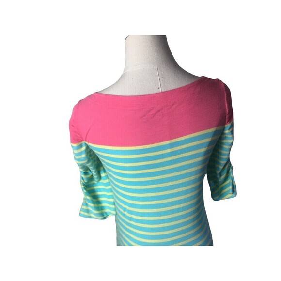 Lilly Pulitzer Women's Small Color Block Striped Kaleb Shirt Dress Cotton Blue - Picture 5 of 7